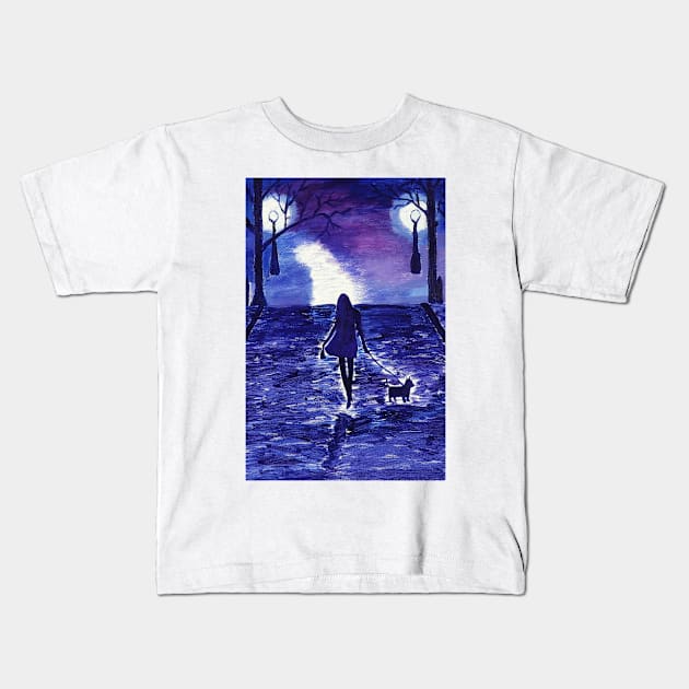 Lady in the park Kids T-Shirt by JulieWestmore